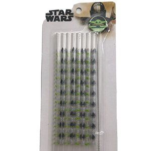 Star Wars 9 piece Reusable Straw Set w/ Cleaning Brush-New